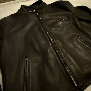 Schott NYC 141 Classic Racer Leather Motorcycle Jacket
